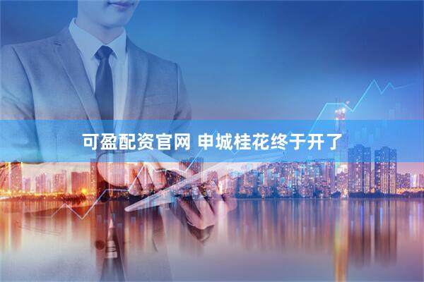 可盈配资官网 申城桂花终于开了