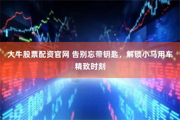 大牛股票配资官网 告别忘带钥匙，解锁小马用车精致时刻